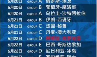 世界杯赛程安排时间表 世界杯赛程安排时间表